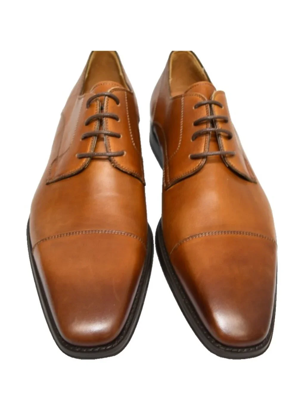 New! Magnanni Samson Burnished Cap Toe Derby Cognac 9.5M US 23475 42.5 EU DD543